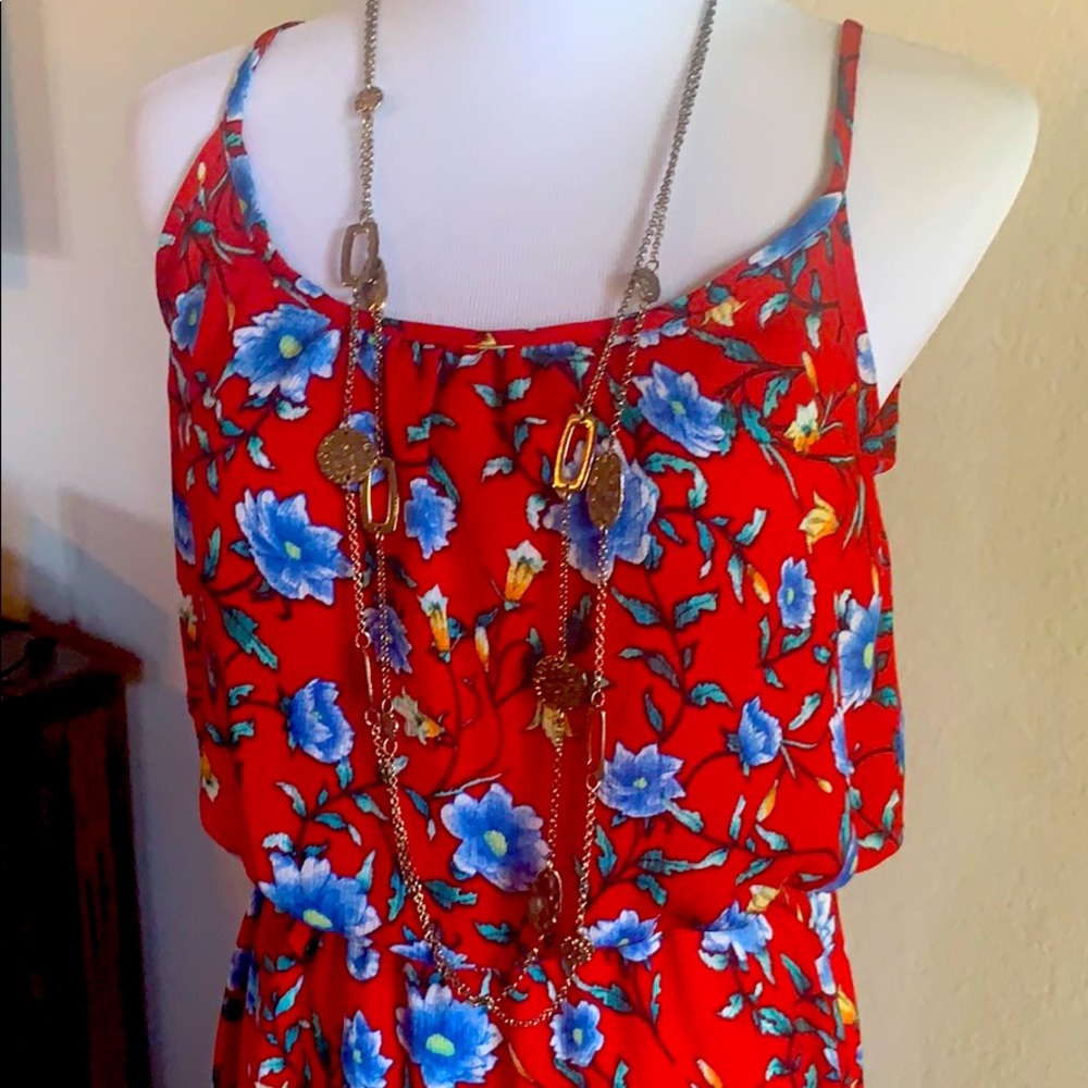 Red Floral Maxi Dress